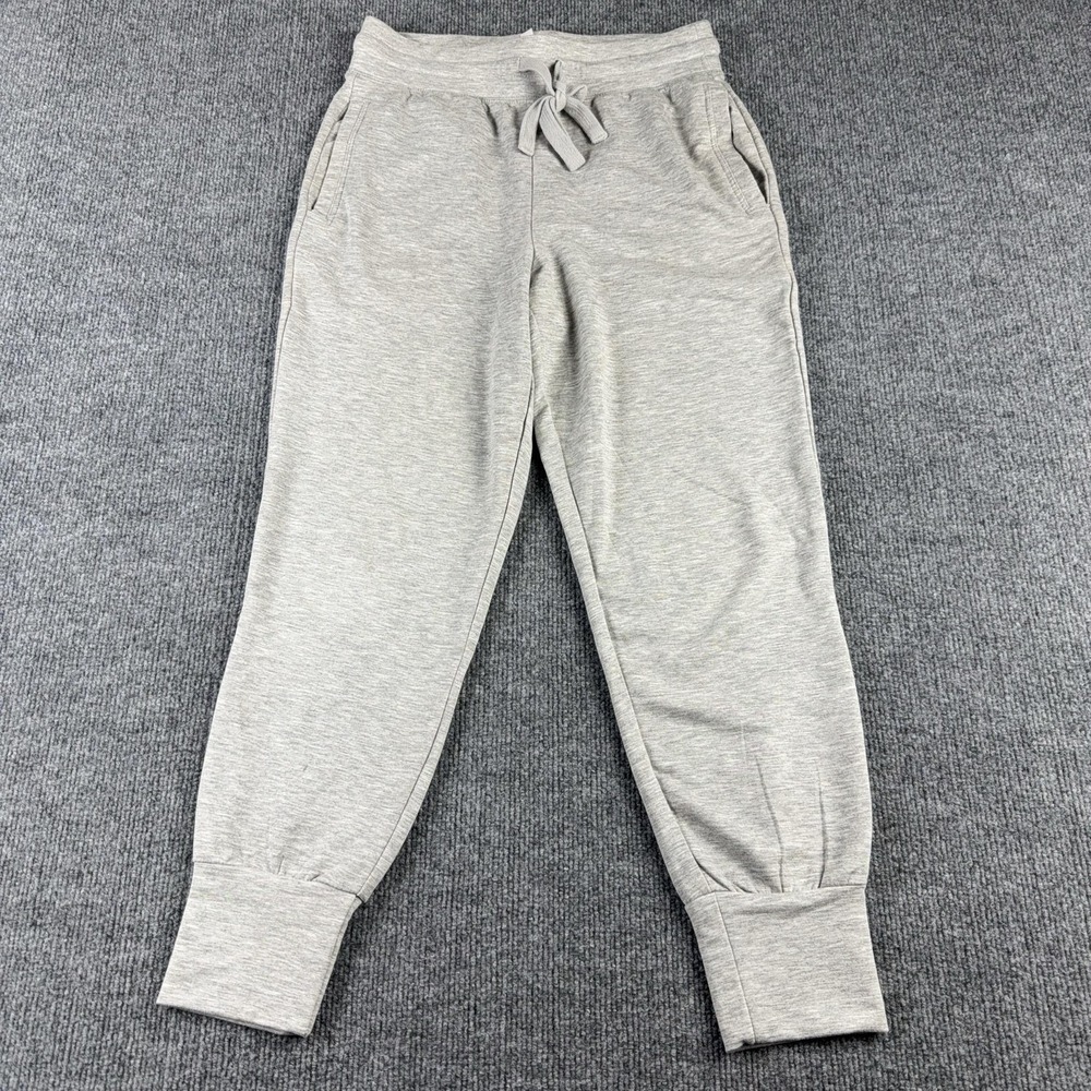 Fabletics Jogger Pants‎ Womens Small Gray French Terry Drawstring Pockets Cuffed